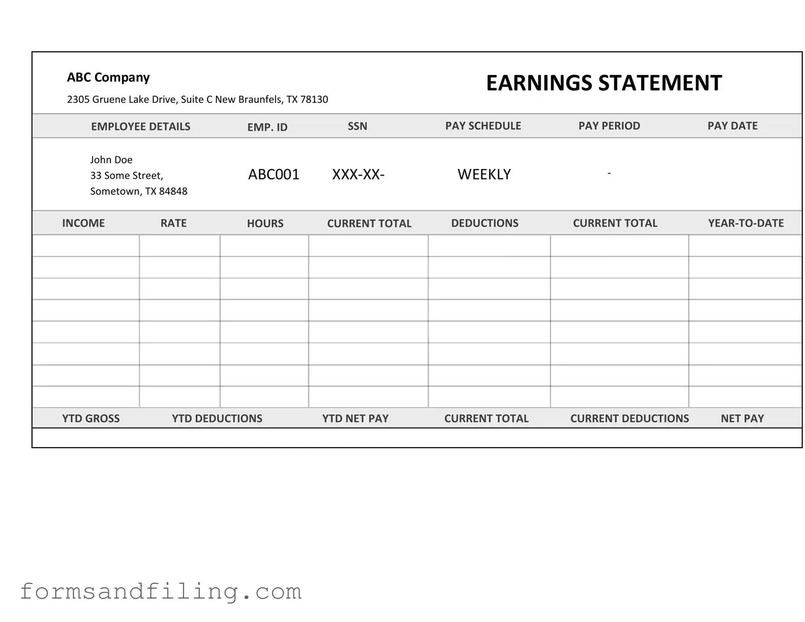 Fill Out a Valid Independent Contractor Pay Stub Template