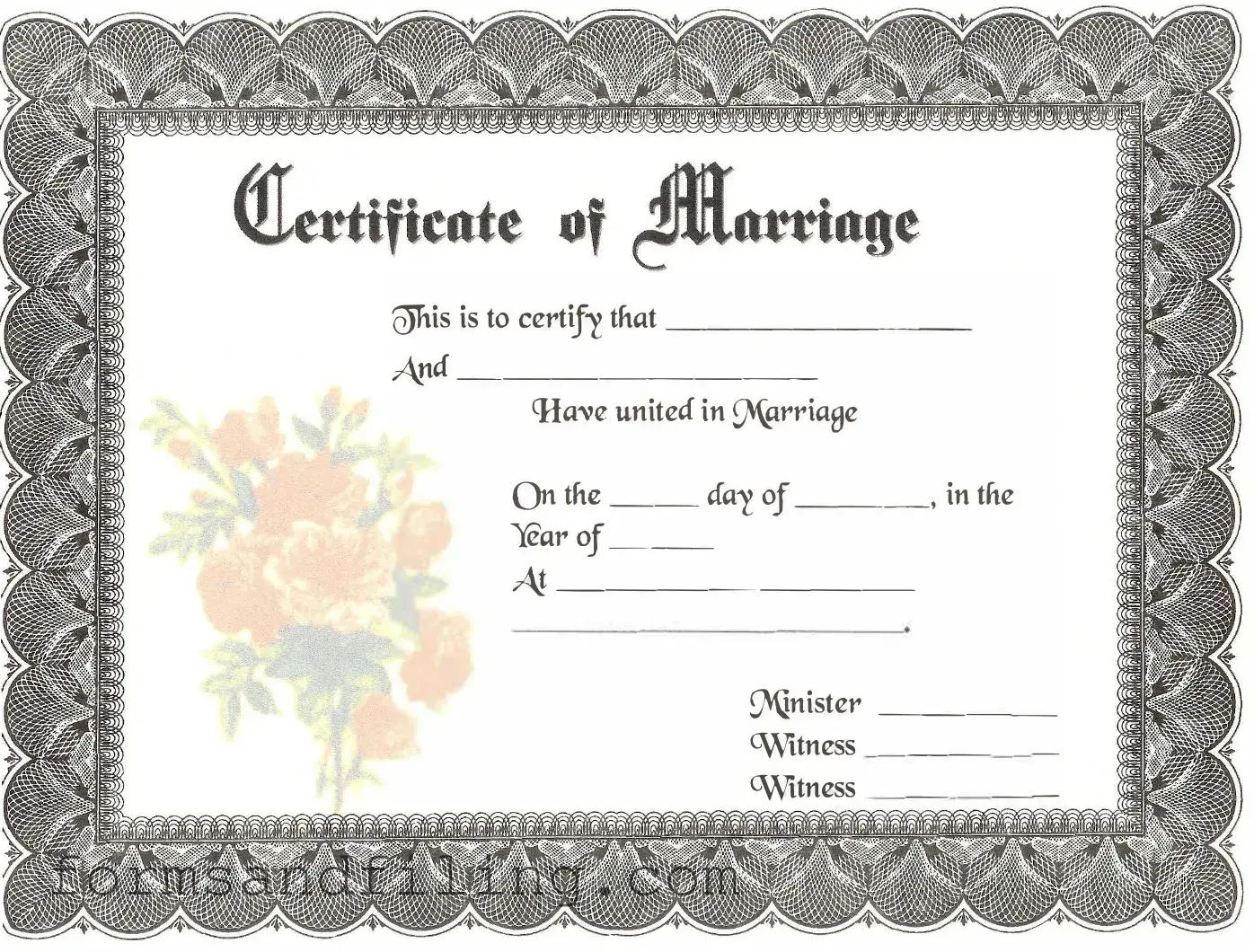 Fill Out a Valid Marriage Certificate Template