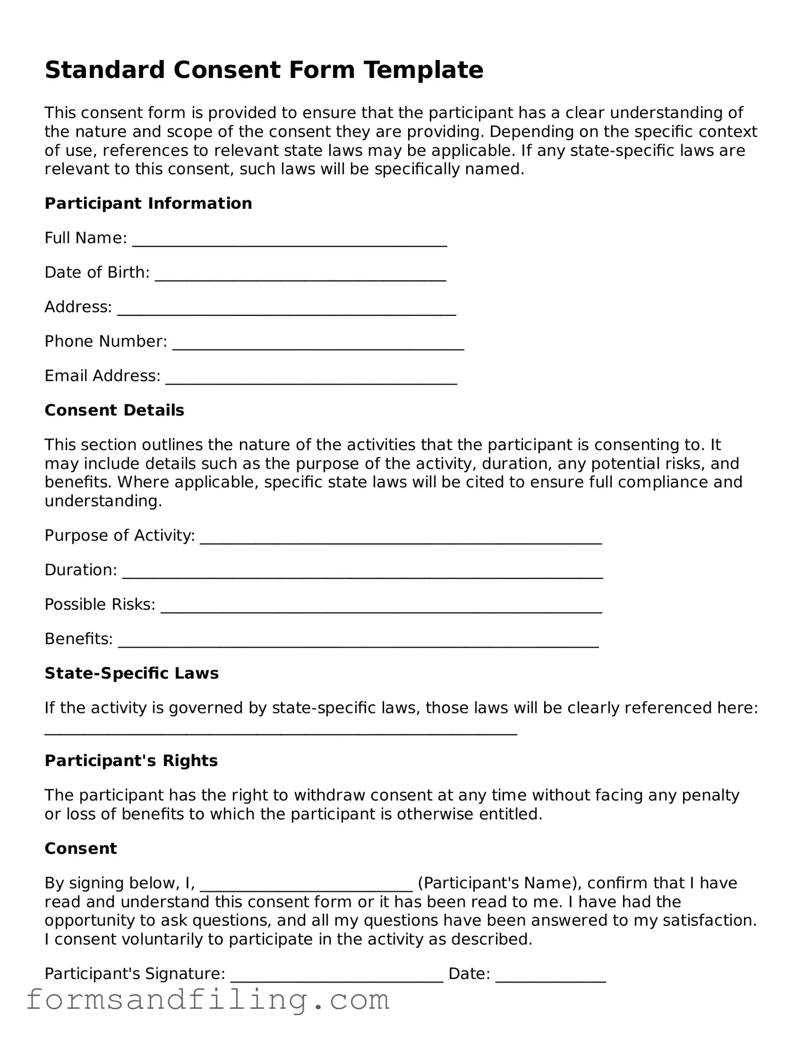 Free Consent Template