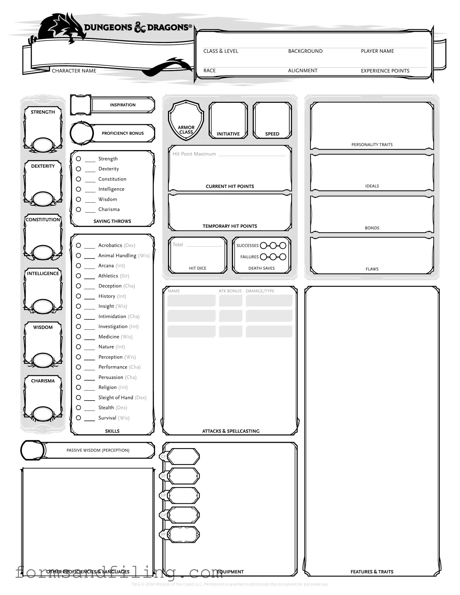 Fill Out a Valid Dnd Character Sheet Template
