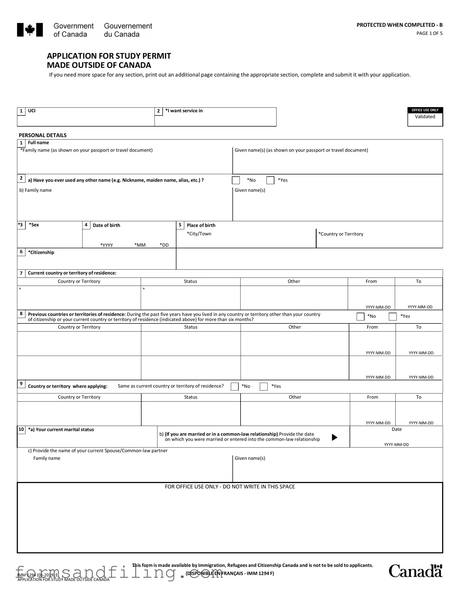 Fill Out a Valid Imm 1294 Template