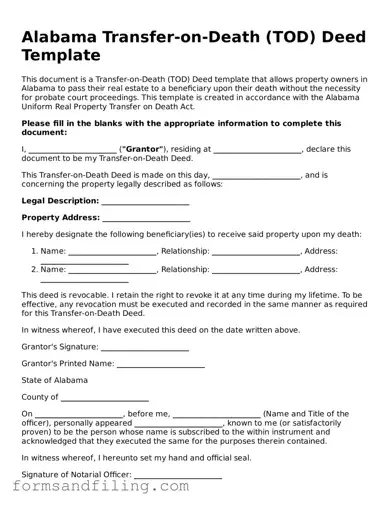 Free Alabama Transfer-on-Death Deed Template