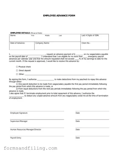 Fill Out a Valid Employee Advance Template