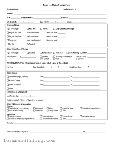 Fill Out a Valid Employee Status Change Template
