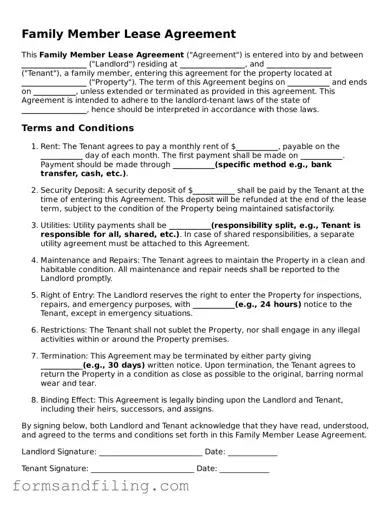 Free Family Member Lease Agreement Template