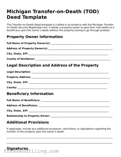Free Michigan Transfer-on-Death Deed Template