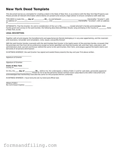 Free New York Deed Template