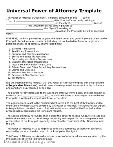 Free Power of Attorney Template