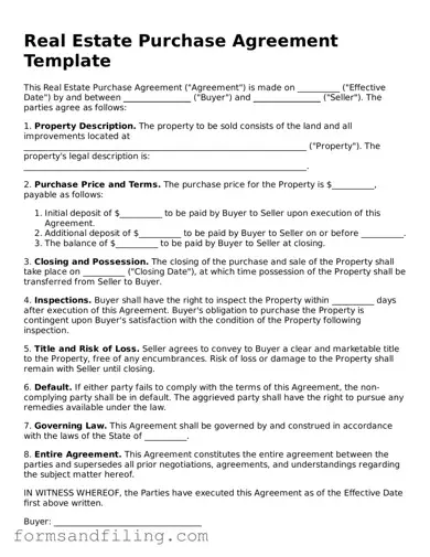 Free Real Estate Purchase Agreement Template