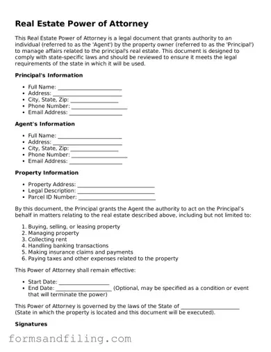 Free Real Estate Power of Attorney Template