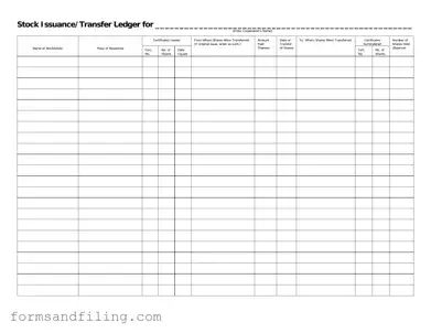 Fill Out a Valid Stock Transfer Ledger Template