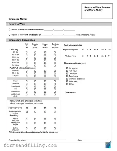 Fill Out a Valid Work Release Template