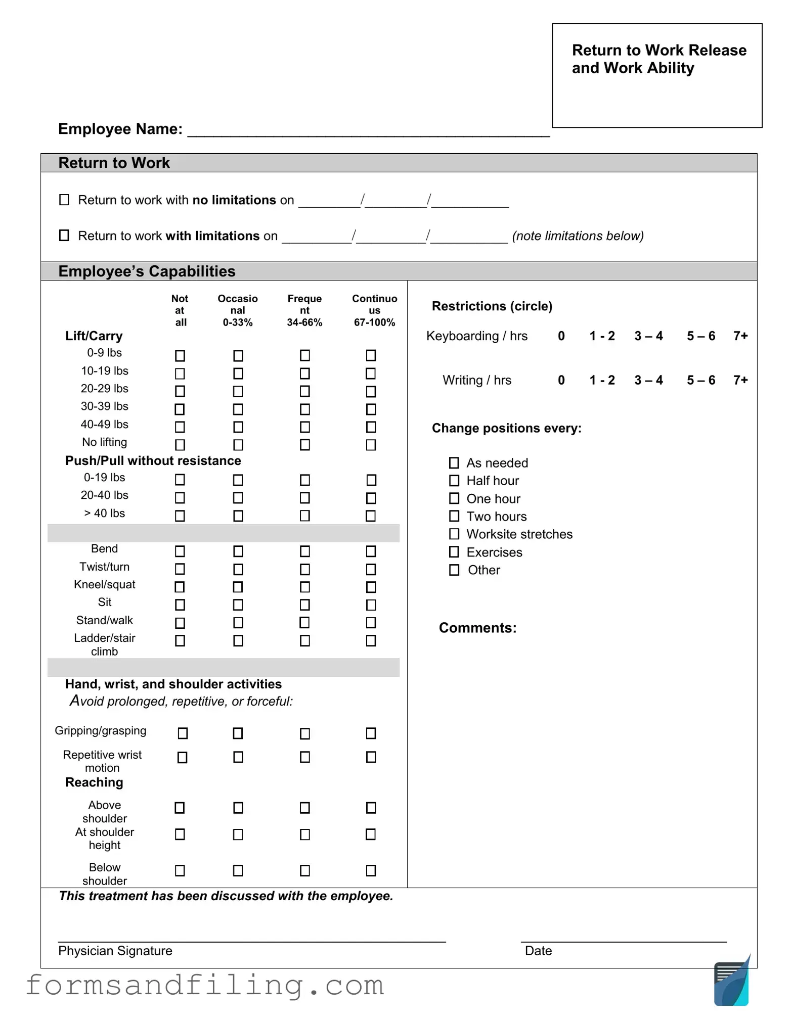 Fill Out a Valid Work Release Template